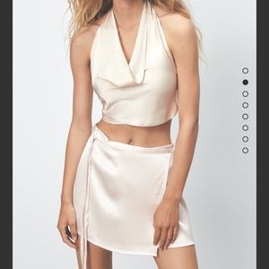 Zara satin skirt set